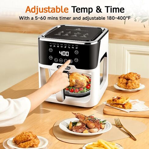 6.0QT Glass Air Fryer, Non Toxic AirFryer with Touchscreen Control in Saudi Arabia