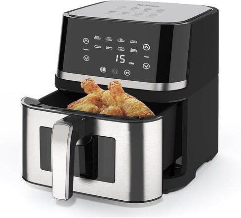 Stainless Steel 8Qt Large Digital Air Fryer with Window in Saudi Arabia