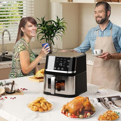 Stainless Steel 8Qt Large Digital Air Fryer with Window in Saudi Arabia