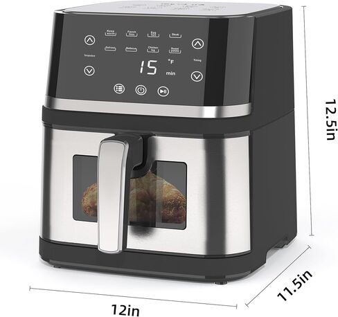 Stainless Steel 8Qt Large Digital Air Fryer with Window in Saudi Arabia