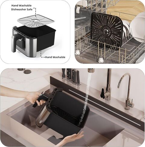 Stainless Steel 8Qt Large Digital Air Fryer with Window in Saudi Arabia