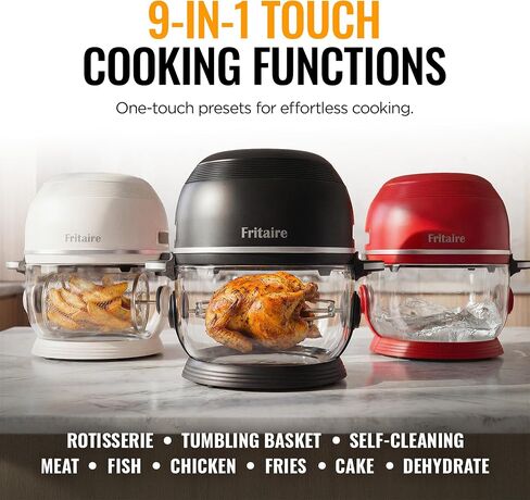 Non Toxic Air Fryer™ Pro | 9-in-1 Glass Air Fryer | Self-Cleaning | 5 Quart | Rotisserie and Tumbler | 400F Vortex For Even Cooking, BPA-Free Teflon Free, Recrisp, Roast, Bake, Sage in Saudi Arabia