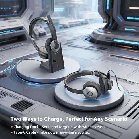 Wireless Headset with Microphone, AI Noise Cancelling Headset for Office in Saudi Arabia