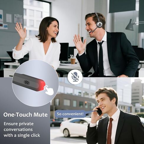 Wireless Headset with Microphone, AI Noise Cancelling Headset for Office in Saudi Arabia