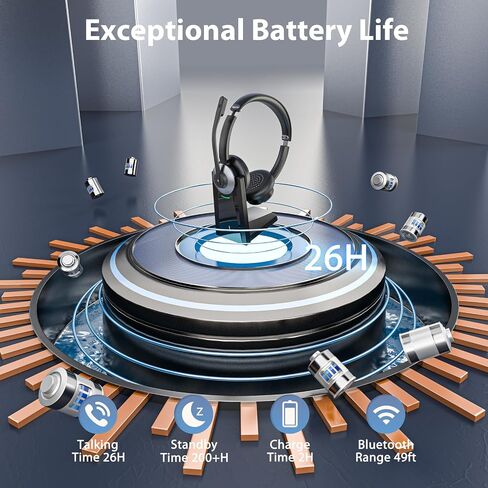 Wireless Headset with Microphone, AI Noise Cancelling Headset for Office in Saudi Arabia