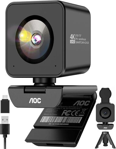 كاميرا ويب AOC 4K للكمبيوتر الشخصي، مستشعر سوني، كاميرا بث 1080P 60FPS مع PDAF in Saudi Arabia