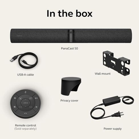 Jabra PanaCast 50 180° Panoramic-4K Meeting Room Webcam, Black in Kuwait