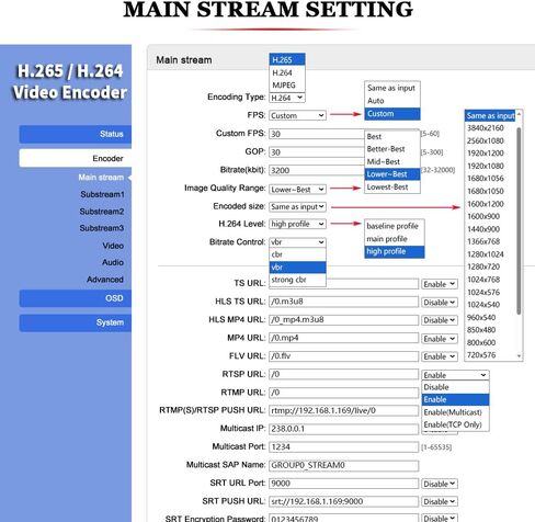 H.265 H.264 4K HDMI to IP Network Video Encoder, 1080P HD Video Audio Encoder Supports RTSP RTMPS UDP HLS SRT HTTP WebRTC ICECAST, for IPTV, Live Streaming, YouTube, Facebook, OBS, ONVIF NVR, etc. in Saudi Arabia
