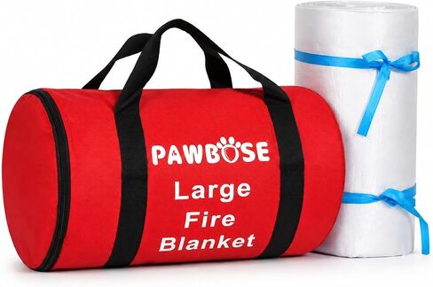 بطانية حريق كبيرة جدًا من PAWBOSE مقاس 13.1 × 19.7 بوصة - بطانية قمع اللهب شديدة التحمل للتخييم في ورشة عمل المطبخ المنزلي - ألياف زجاجية منسوجة بطبقتين مع فيلم مقاوم للحريق - لا تنتهي صلاحيتها أبدًا in Saudi Arabia