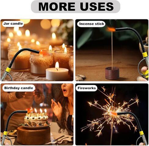 4 Pack Butane Candle Lighters Refillable Long Lighters for Candle Grill BBQ in Saudi Arabia