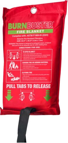 Emergency Fire Blanket - ASTM Certified Fire Suppression Blanket for Home, Kitchen, Grill, Camping, Car & More - 40" x 40" Flame Retardant Fabric, No Mess, Easy Deployment in Saudi Arabia