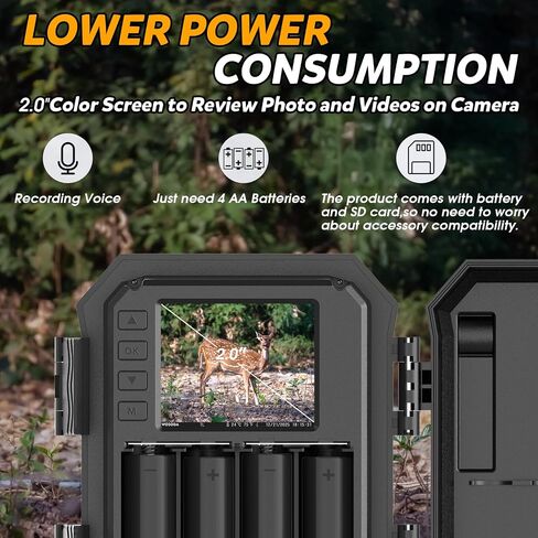 WOSODA ﻿3 Pack Trail Cameras, 48MP 4K No-Glow Night Vision Game Camera, Trail Cam with Motion Activated, IP66 Waterproof,2''LCD Screen,120° Wide Lens Wildlife Camera,Outdoor Scouting & Security in Saudi Arabia