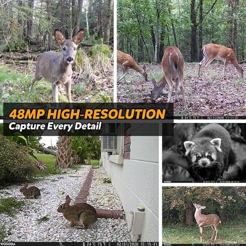 WOSODA ﻿3 Pack Trail Cameras, 48MP 4K No-Glow Night Vision Game Camera, Trail Cam with Motion Activated, IP66 Waterproof,2''LCD Screen,120° Wide Lens Wildlife Camera,Outdoor Scouting & Security in Saudi Arabia