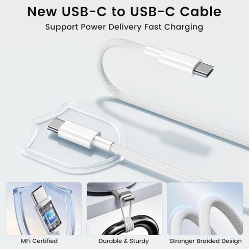iPhone 17 16 15 Charger Fast Charging 10FT, 20W USB C Block with Long Cord in Saudi Arabia
