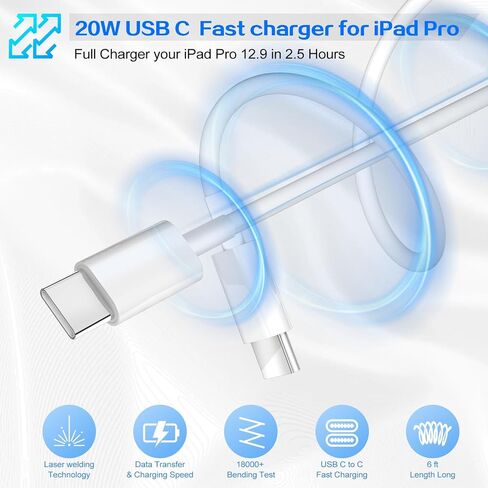 iPhone 17 16 15 Pro Charger Fast Charging,20W USB C Phone Charger Block,2Pack Quick Apple iPhone Charger 6FT Type C Charging Cord for iPhone 17/17 Pro/17 ProMax/17 Air/16/16 ProMax/16e/15 Pro/15 Plus in Saudi Arabia