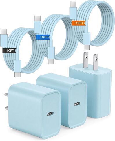 iPhone 17 16 15 Charger Fast Charging 3Pack USB C Charger Type C Charger in Kuwait