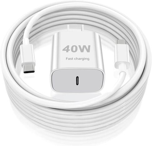 شاحن iPhone 17 شحن سريع، كتلة شاحن USB C بقدرة 40 وات وكابل من النوع C بطول 6 أقدام in Saudi Arabia