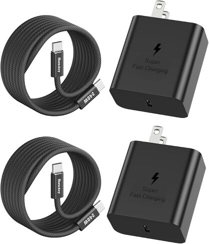 شاحن USB-C بقدرة 45 وات، شاحن فائق السرعة من النوع C 2 حزمة، شحن سريع PD مع كابل USB-C 5A لهاتف Samsung Galaxy S25 Ultra/S25+/S24 Ultra/S24+/S23 Ultra/S23+/Ultra S22/S22+/S20 Ultra/Note 10 in Saudi Arabia