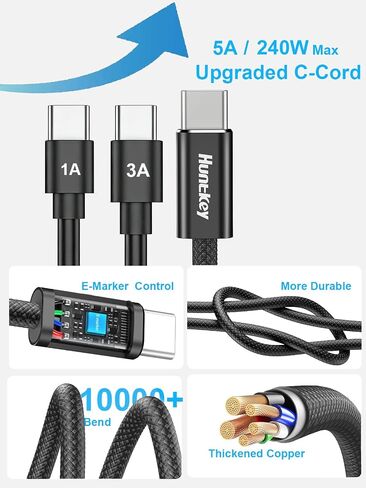 شاحن USB-C بقدرة 45 وات، شاحن فائق السرعة من النوع C 2 حزمة، شحن سريع PD مع كابل USB-C 5A لهاتف Samsung Galaxy S25 Ultra/S25+/S24 Ultra/S24+/S23 Ultra/S23+/Ultra S22/S22+/S20 Ultra/Note 10 in Saudi Arabia