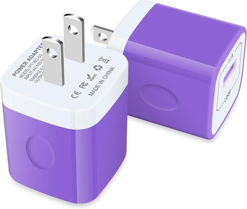 محول طاقة USB 5 فولت 1 أمبير، 2 حزمة، شاحن حائط USB 5 وات، قابس طاقة من الطوب in Saudi Arabia