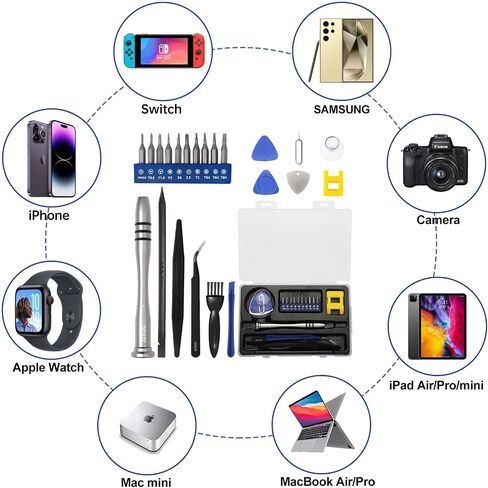 مجموعة أدوات تنظيف مفك البراغي لأجهزة Apple iPhone 5 6 6S 7 8 X XS XR SE 11 12 13 14 15 Plus Pro Max mini ipod، ipad، الهواتف المحمولة المحمولة، التبديل، الساعة، النظارات، الكاميرا، الكمبيوتر اللوحي، إلخ in Kuwait