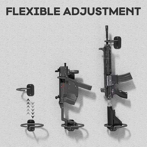 JBBTOOL Gun Rack for Wall, Adjustable Indoor Gun Racks, Heavy Duty Steel Gun Rack Wall Mount, Securely Display Shotgun & Rifle, Version Parallel to The Wall in Saudi Arabia