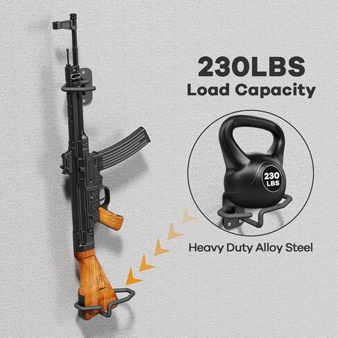 JBBTOOL Gun Rack for Wall, Adjustable Indoor Gun Racks, Heavy Duty Steel Gun Rack Wall Mount, Securely Display Shotgun & Rifle, Version Parallel to The Wall in Saudi Arabia