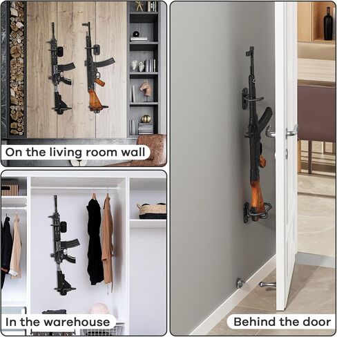 JBBTOOL Gun Rack for Wall, Adjustable Indoor Gun Racks, Heavy Duty Steel Gun Rack Wall Mount, Securely Display Shotgun & Rifle, Version Parallel to The Wall in Saudi Arabia
