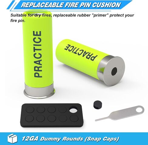 12GA Snap Caps Dummy Rounds - وزن مغلق وحجم دقيق للتدريب الآمن على الأسلحة النارية، واختبار إلقاء الأخطاء وممارسة الحرائق الجافة (6 قطع) in Saudi Arabia
