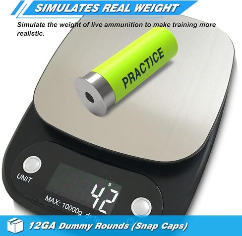 12GA Snap Caps Dummy Rounds - وزن مغلق وحجم دقيق للتدريب الآمن على الأسلحة النارية، واختبار إلقاء الأخطاء وممارسة الحرائق الجافة (6 قطع) in Saudi Arabia