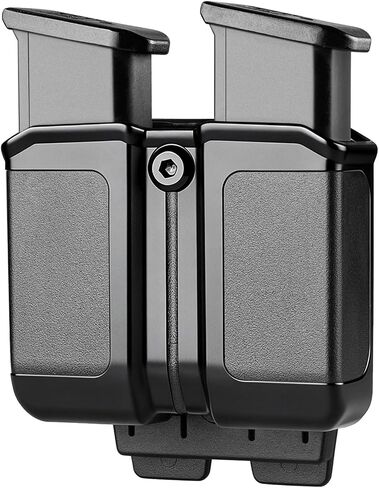 Universal Double Magazine Holder for 9mm/.40 Double Stack Mags, OWB Magazine Holster with Molle/Belt Clip for Glock 17/19/Sig P320/Hellcat Pro/Echelon/S&W/Taurus/Beretta/H&K/CZ/Walther & More in Saudi Arabia