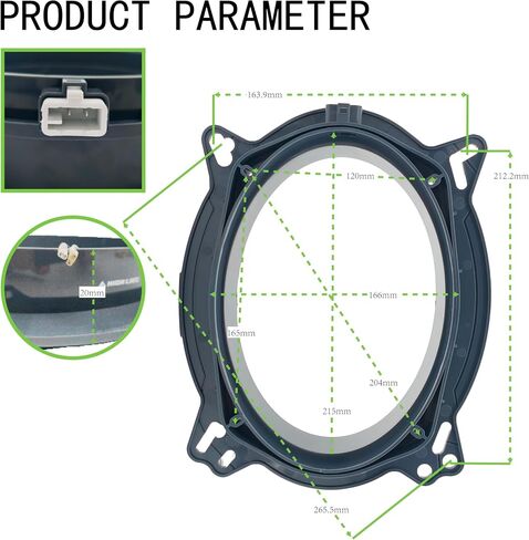 HLSA-065 6' x 9' Inch Front Door Car Speaker Bracket Adapter Wiring Harness for 2008-2026 Toyota Camry/Highlander/Sienna/4Runner/LC150/LC200/Reiz Speaker Spacer Ring 2PCS in Saudi Arabia