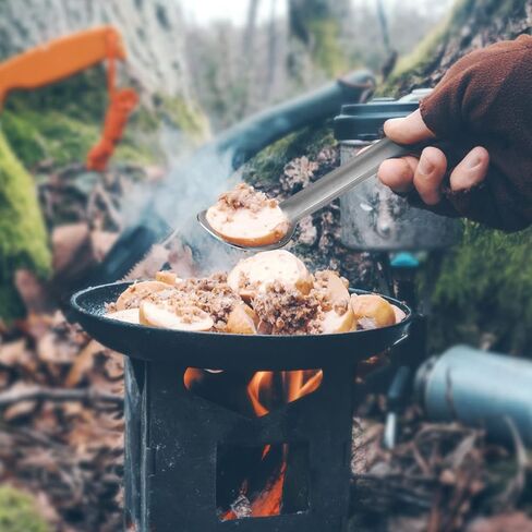 Hoolerry 4 Pieces Camping Spoon Long Handle Titanium Spoon Lightweight Ultralight Portable Flatware Soup Utensil for Outdoor Camping Backpacking Hiking Travel Picnic(Silver) in Saudi Arabia