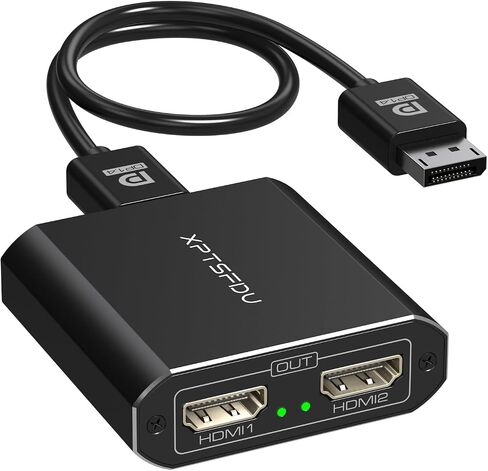 DisplayPort to Dual Displayport Splitter 4K120Hz DP to Dual DP Splitter for Dual Monitors Supports Mirrored/Extended Display for Windows Only in Saudi Arabia