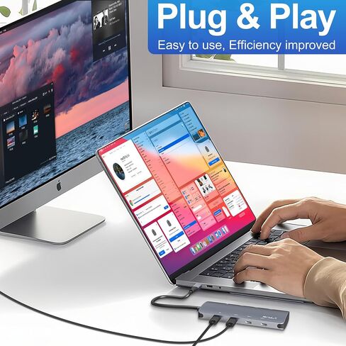 موزع USB C بسرعة 10 جيجابت في الثانية، ومقسم USB C مع إخراج فيديو 4K@60 هرتز، وشحن توصيل الطاقة 100 واط، ونقل البيانات، ومحول USB4 Hub متعدد المنافذ لأجهزة MacBook Pro/Air، وiPad Pro، وMac mini والمزيد من الأجهزة من النوع C in Saudi Arabia