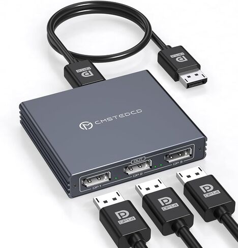 DisplayPort Splitter 3 Monitors 4K60Hz DP Splitter Extended Display 1 in 3 Out DisplayPort to Triple DP for PC Monitor (Mac OS Does Not Support MST Display Port Cable Not Included) in Saudi Arabia
