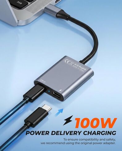 USB C to Glasses Charging Adapter, Charge & Play AR Glasses Adapter – 100W PD Charging & 4K@60Hz Output for Switch (Not Switch 2)/Steam Deck/PS5/Mac/iPhone/Laptop/Viture/Rokid/Xreal/RayNeo AR Glasses in Saudi Arabia
