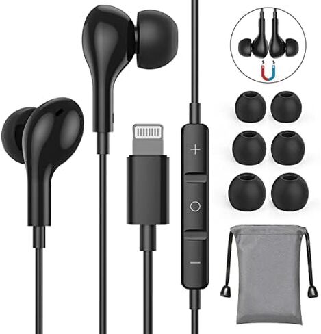 Guguearth for iPhone Headphones Earphones Wired with Lightning Connector in Saudi Arabia