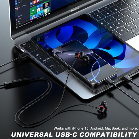 Active Noise Cancelling Earbuds Wired USB C Headphones for iPhone 17 16 15 in Saudi Arabia
