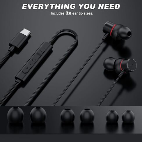 Active Noise Cancelling Earbuds Wired USB C Headphones for iPhone 17 16 15 in Saudi Arabia