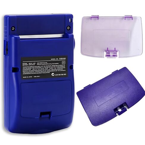 قطعتان من غطاء باب البطارية البديل لجهاز Gameboy اللون GBC أرجواني شفاف in Saudi Arabia