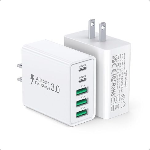 [2-Pack] USB C Fast Charger Block 60W Max Output Multiport Charging Block in Saudi Arabia