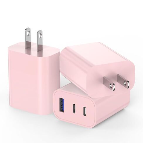 [2-Pack]iPhone 17 16e 15 Charger Block,35W 3-Port Fast USB C Charger Block Dual Port PD Power Adapter + QC Wall Plug Multiport USBC Wall Charge Block for iPhone 17/17 Air/17 16 15 Pro/Pro Max/14/13/12 in Saudi Arabia
