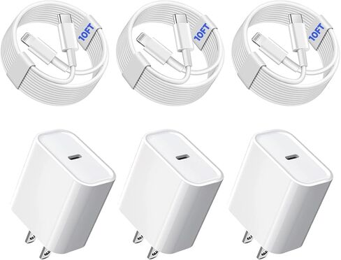 iPhone Fast Charger, iPhone Charger Fast Charging 2Pack PD 6FT Type C Quick USB C to Lightning Cable Cord Fast Charger iPhoneUSB C Wall Block Plug for iPhone14 13 12 11 Pro Max XR XS X, iPad, AirPods in Saudi Arabia