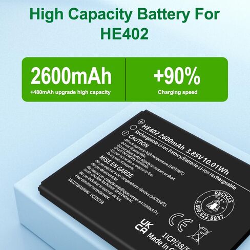 SHENMZ 2600mAh HE402 Battery for Nokia 2780 Flip/AT&T Flex in Saudi Arabia