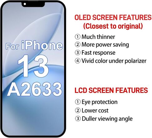 Soft OLED for iPhone 13 Screen Replacement 6.1 inch in Saudi Arabia
