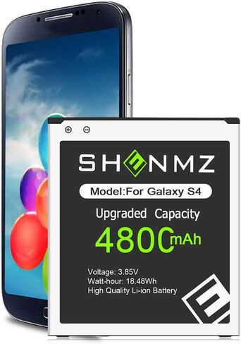 SHENMZ Galaxy S4 Battery,[Upgraded] 4800mAh Li-Polymer EB-B600BE Replacement Battery for Samsung Galaxy S4 EB-B600BE,AT&T I337,Verizon I545,Sprint L720,T-Mobile M919,R970,I9500,I9505 in Saudi Arabia