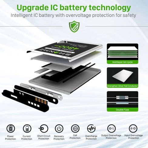 SHENMZ Galaxy S4 Battery,[Upgraded] 4800mAh Li-Polymer EB-B600BE Replacement Battery for Samsung Galaxy S4 EB-B600BE,AT&T I337,Verizon I545,Sprint L720,T-Mobile M919,R970,I9500,I9505 in Saudi Arabia