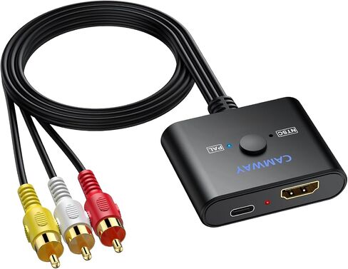 CAMWAY HDMI to RCA Converter for Fire Stick,Roku,Chromecast,Old TV with RCA in Saudi Arabia