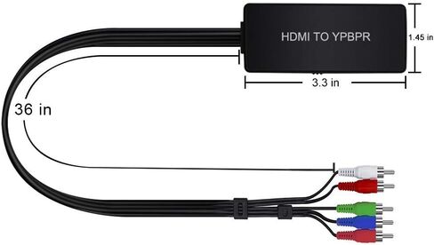 HDMI to Component Converter, YPbPr + R/L Audio Adapter Converter 1080P 5RGB Converter for Blu-ray DVD, STB, PC, Xbox, Roku, DVD Players in Saudi Arabia